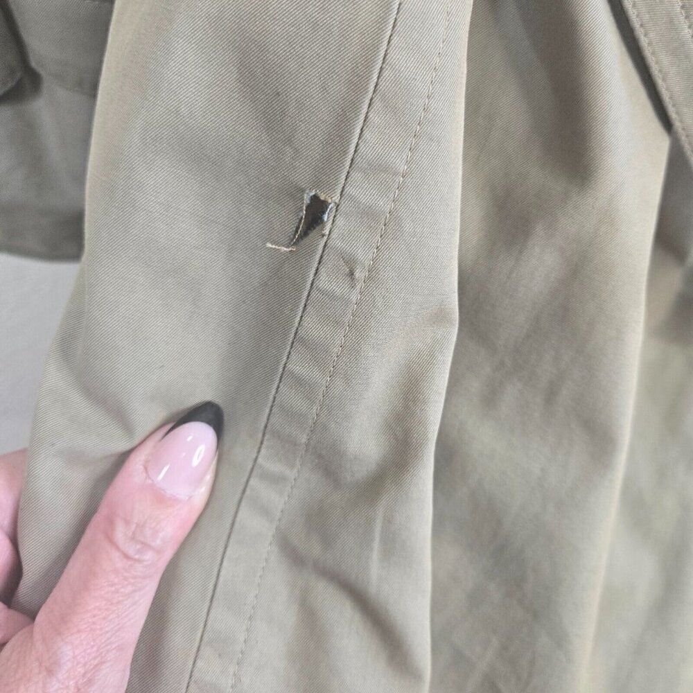 Burberrys Vintage Kensington Belted Trench Coat Womens 10 Khaki Nova Wool Lined - Picture 9 of 16
